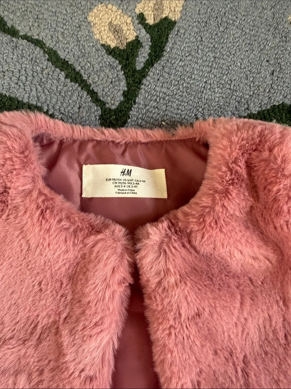 H&M Dusty Rose Faux Fur Vest